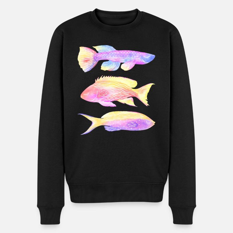 exotische Fische - Männer Premium Bio Pullover - Schwarz