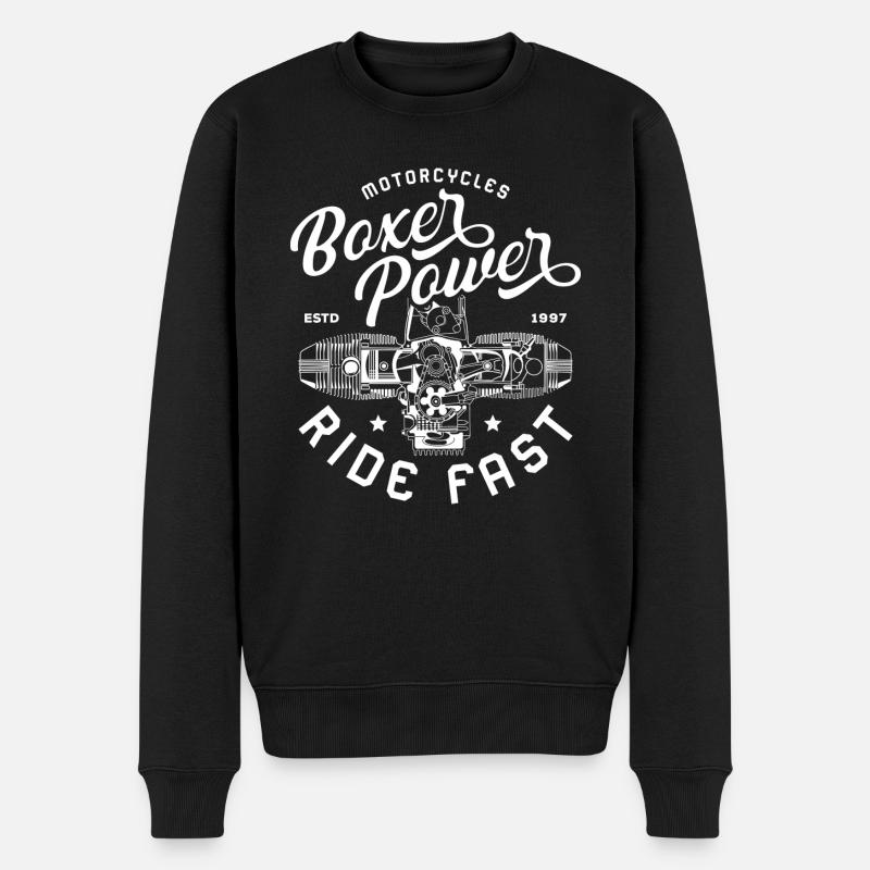 BoxerMotor Series Motorcykel Chopper Biker Gave - Økologisk premium-sweatshirt til mænd - sort