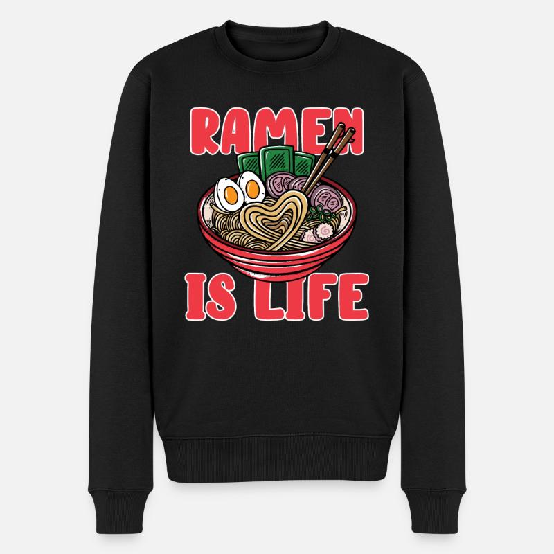Ramen is Life - Männer Premium Bio Pullover - Schwarz