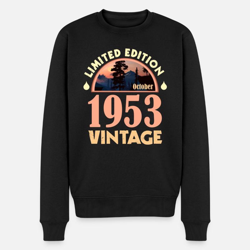 Octobre 1953 - Cadeau d’anniversaire, Vintage - Pull Premium bio Homme - noir