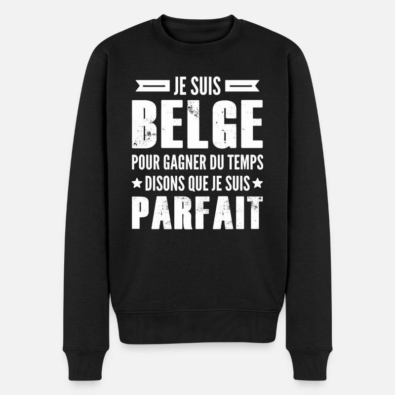 belge parfait / humour belge - Pull Premium bio Homme - noir