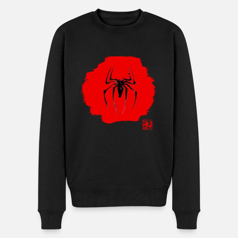spider red - Pull Premium bio Homme - noir