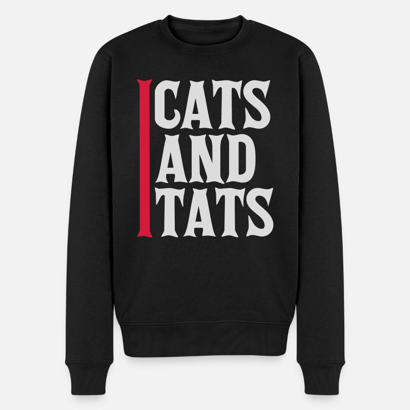 cats and tats Zitat - Männer Premium Bio Pullover - Schwarz