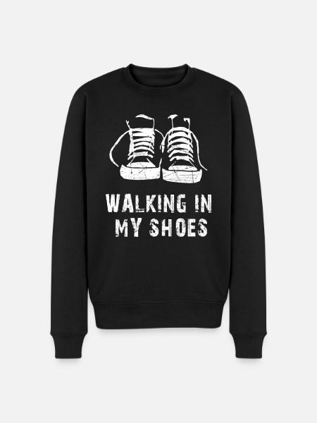 Baskets marchant dans mes chaussures - Pull Premium bio Homme - noir