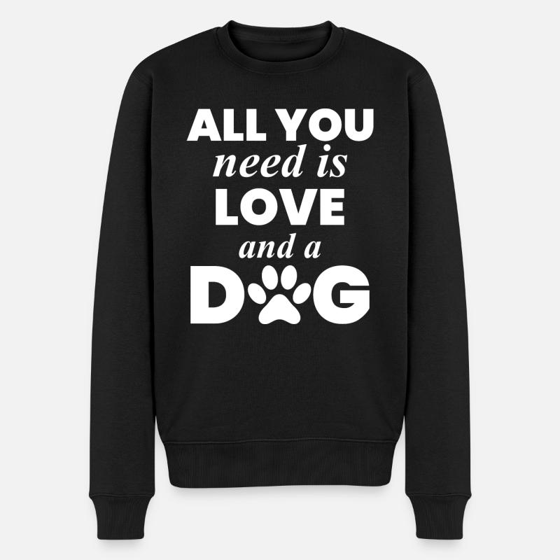 Hund Dog - Männer Premium Bio Pullover - Schwarz