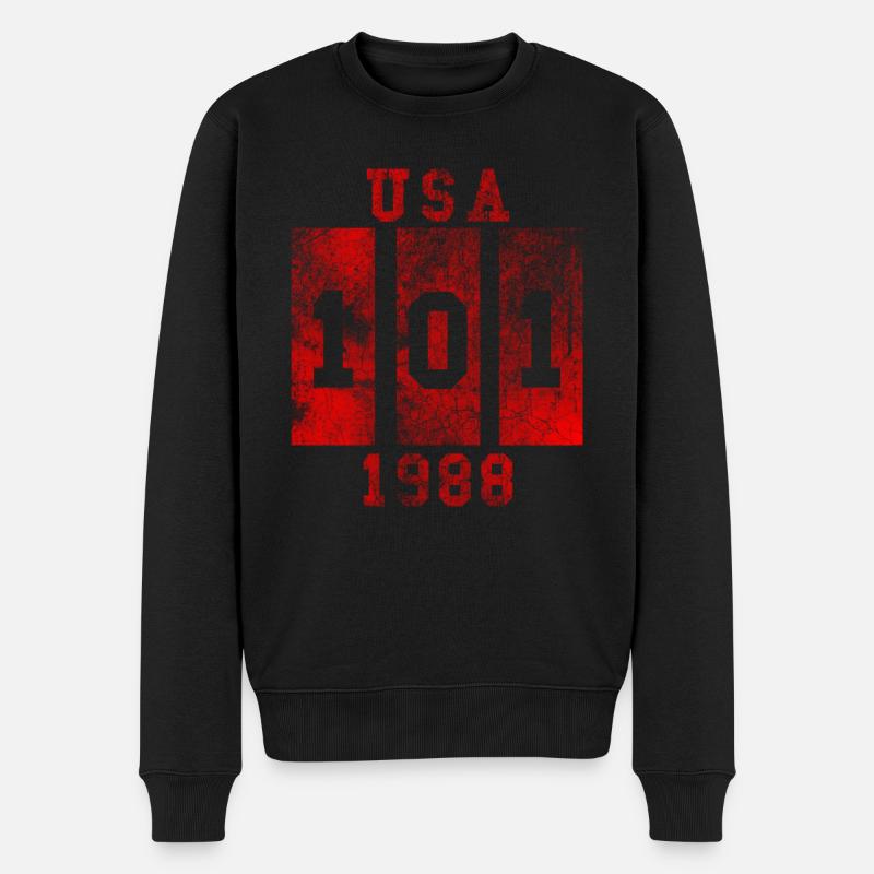 101 Design USA Mode 1988 - Pull Premium bio Homme - noir