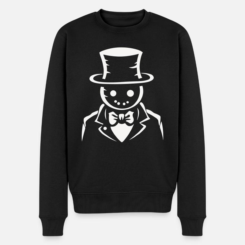 Schneemann Gent - Männer Premium Bio Pullover - Schwarz