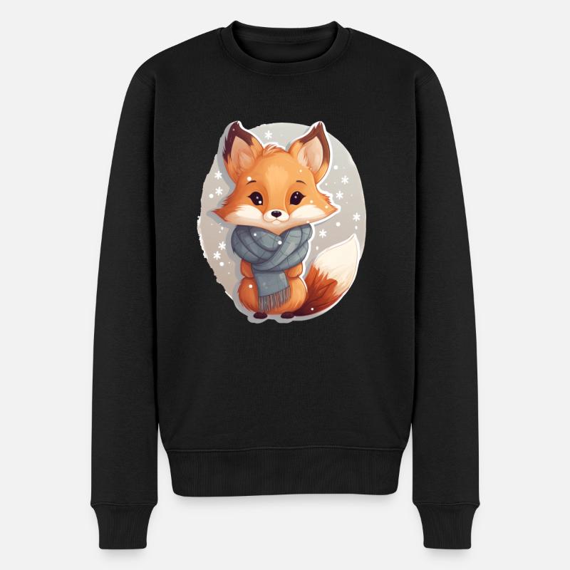 Renard en hiver - Pull Premium bio Homme - noir