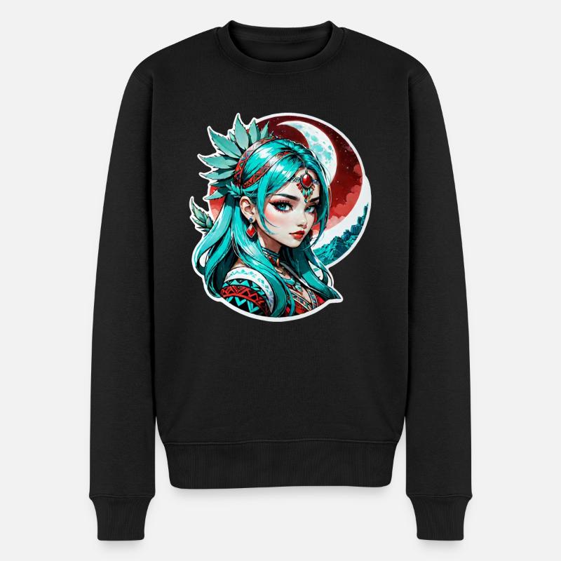 princesse indienne - aztek - Pull Premium bio Homme - noir