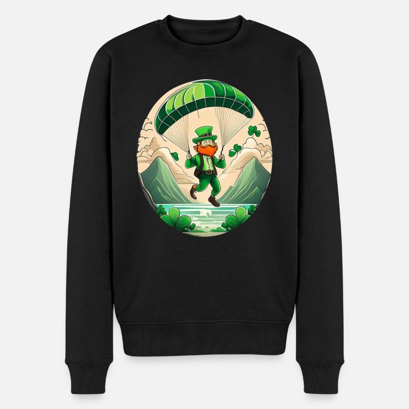 Parapente Trèfle de la Saint-Patrick - Pull Premium bio Homme - noir