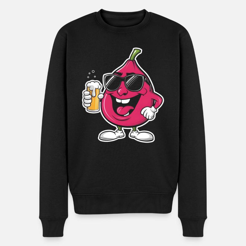 Feige Bier - Männer Premium Bio Pullover - Schwarz