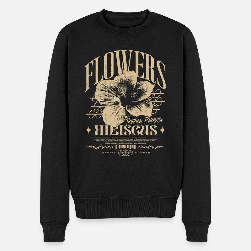 Fleur d’hibiscus Fleur d’hibiscus - Pull Premium bio Homme - noir
