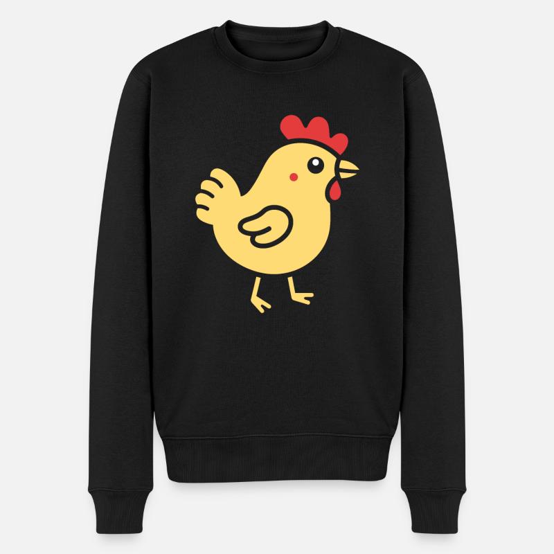 Huhn - Männer Premium Bio Pullover - Schwarz