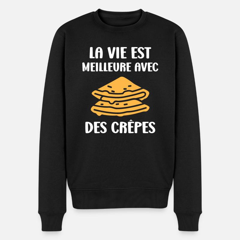 crêpe - Pull Premium bio Homme - noir