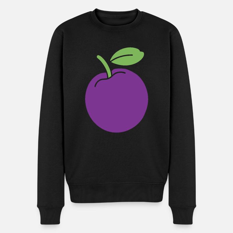 Pflaume - Männer Premium Bio Pullover - Schwarz