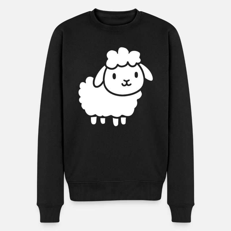 Lamm - Männer Premium Bio Pullover - Schwarz