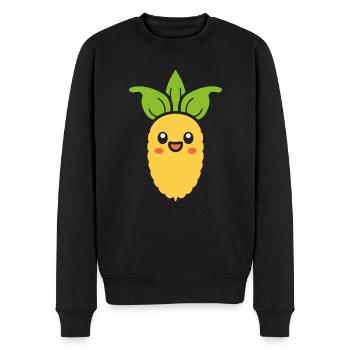 corn on the cob - Men's Premium Organic Jumper - black - Front - Nico (187cm)