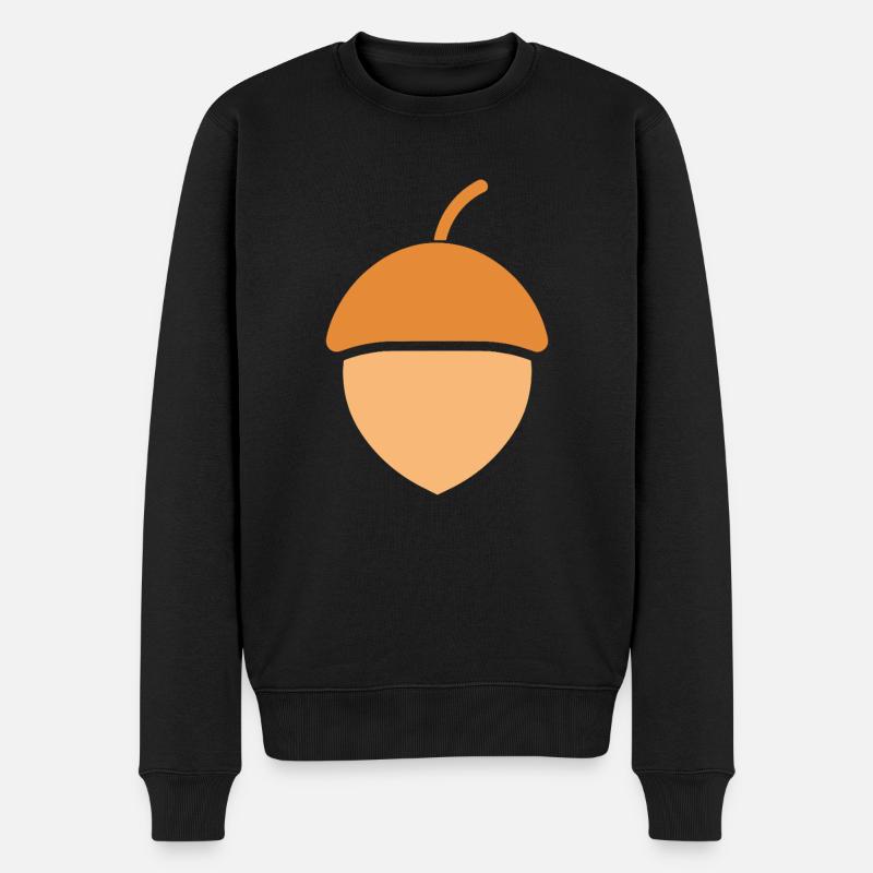Eiche - Männer Premium Bio Pullover - Schwarz