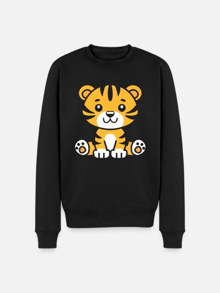 Tiger - Men's Premium Organic Jumper - black