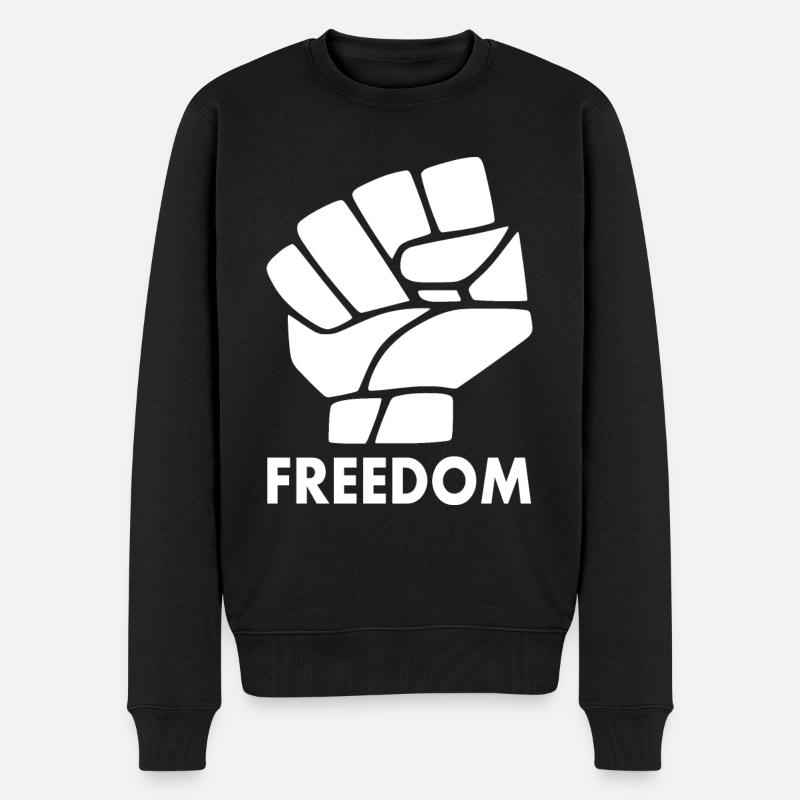 Freiheit - Männer Premium Bio Pullover - Schwarz
