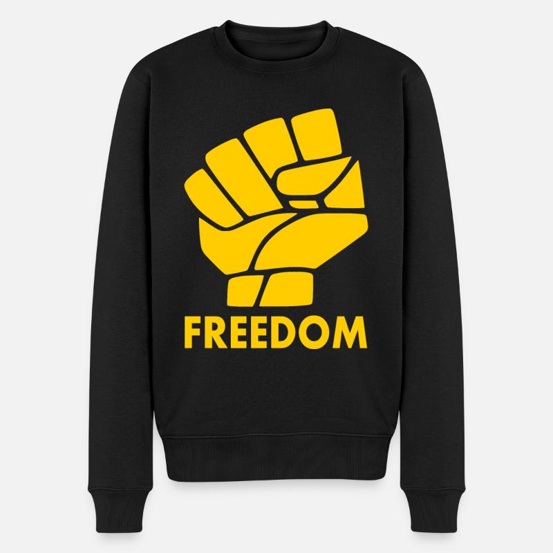 Freiheit - Männer Premium Bio Pullover - Schwarz