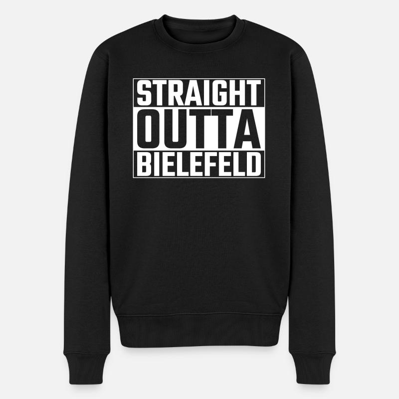 Droite Outta Bielefeld Bielefelder - Pull Premium bio Homme - noir
