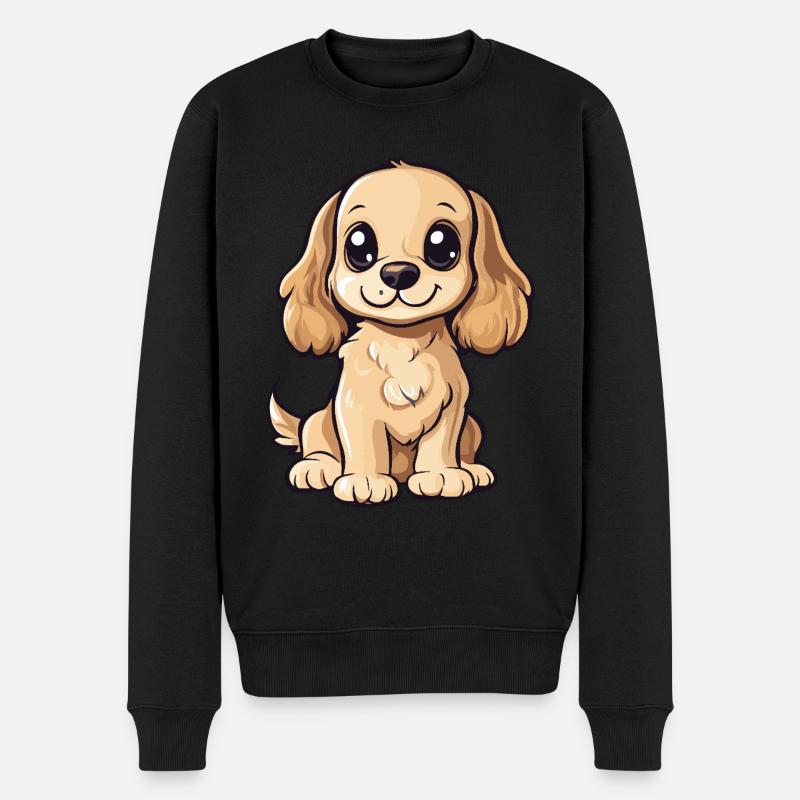 Cocker Spaniel Hund Niedlich - Männer Premium Bio Pullover - Schwarz