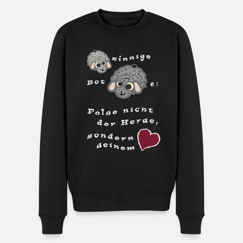 Folge nicht der Herde sondern deinem Herz - Männer Premium Bio Pullover - Schwarz
