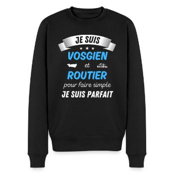 Je suis vosgien et routier je suis parfait - Pull Premium bio Homme - noir - Devant - Nico (187cm)