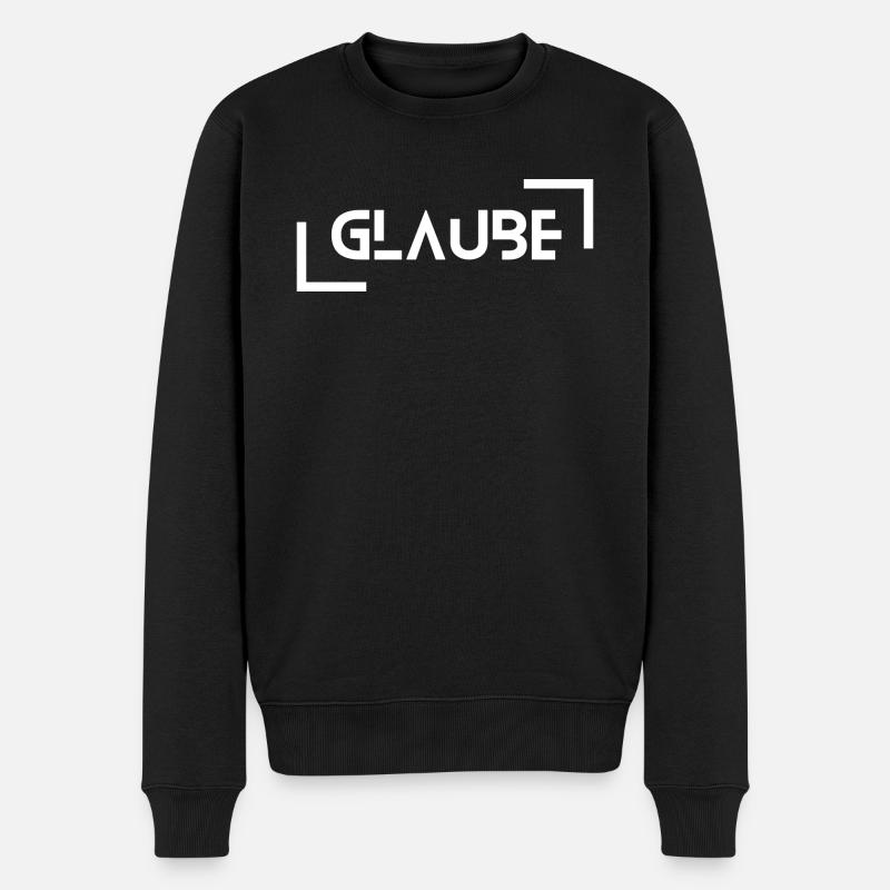 Glaube - Männer Premium Bio Pullover - Schwarz