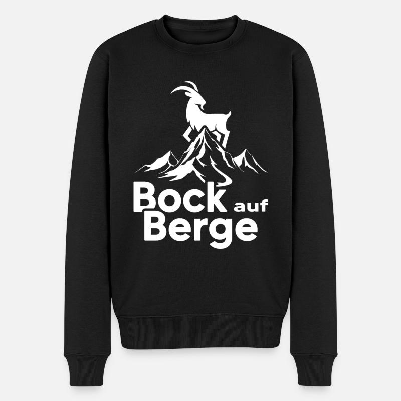 Bergwandern alpin Bergsteiger Gipfel Bergtour - Männer Premium Bio Pullover - Schwarz