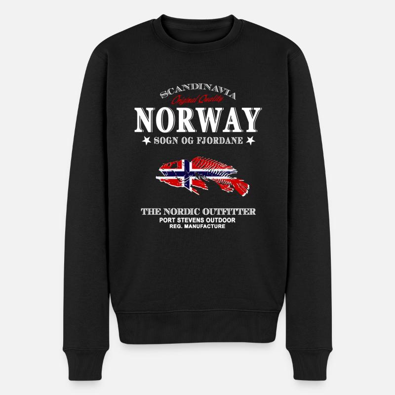 Norway Fishing - Männer Premium Bio Pullover - Schwarz