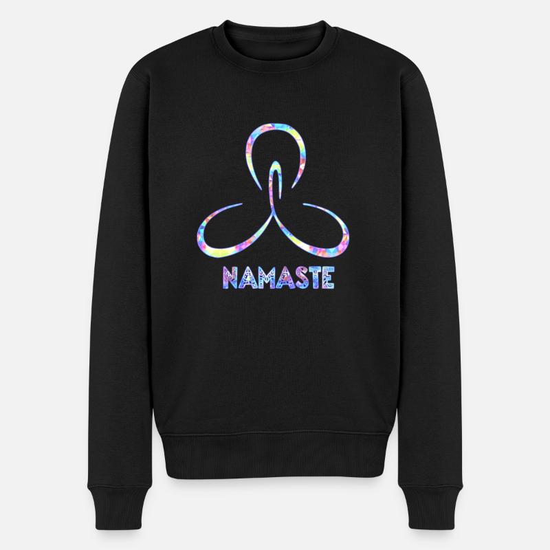 NAMASTE - Männer Premium Bio Pullover - Schwarz