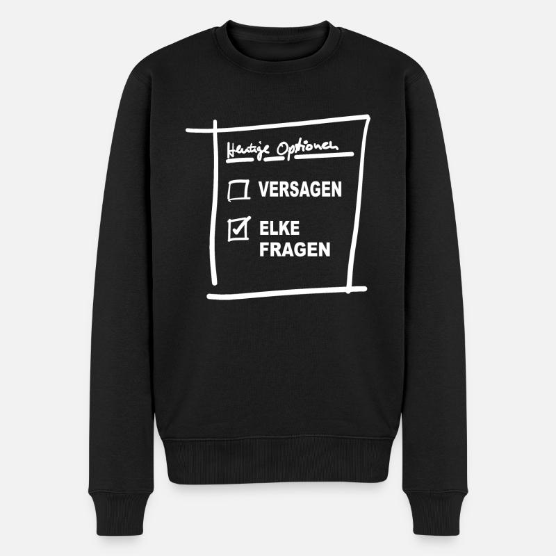 Elke - Männer Premium Bio Pullover - Schwarz