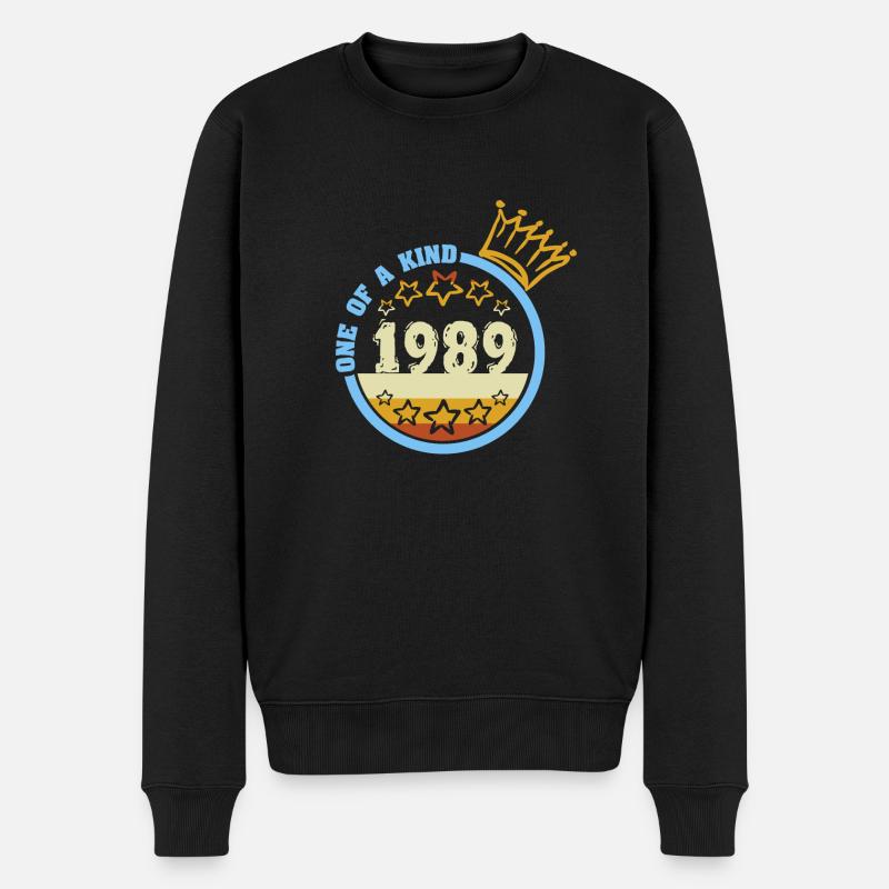 1989 - Männer Premium Bio Pullover - Schwarz