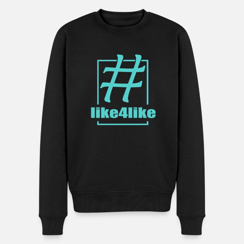like4like - Männer Premium Bio Pullover - Schwarz