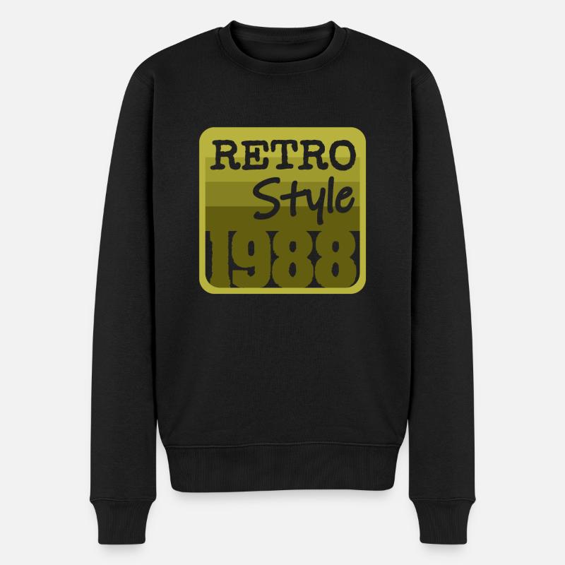 Retro Style 1988 - Männer Premium Bio Pullover - Schwarz