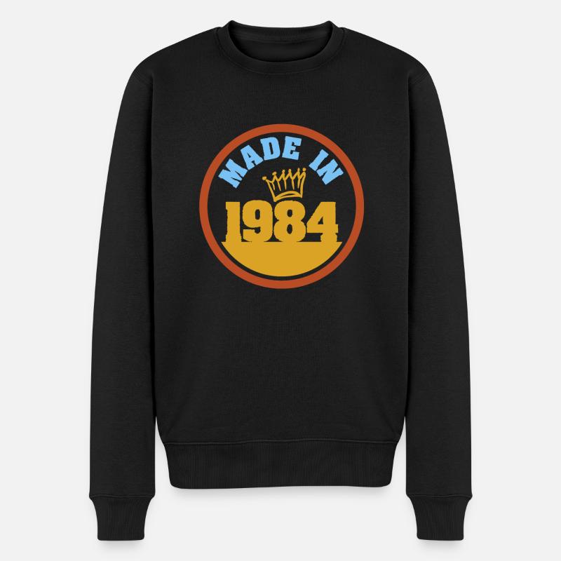 Made in 1984 - Männer Premium Bio Pullover - Schwarz
