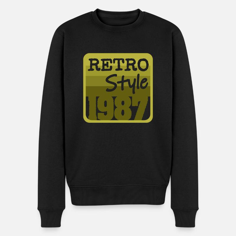 Retro Style 1987 - Männer Premium Bio Pullover - Schwarz