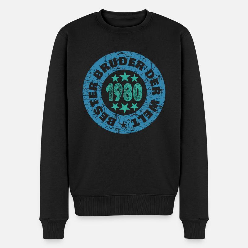 Witzig 1980 - Männer Premium Bio Pullover - Schwarz