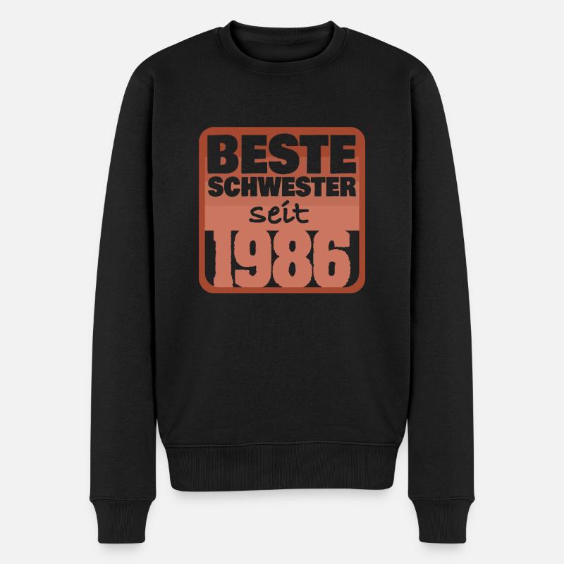Schwester 1986 - Männer Premium Bio Pullover - Schwarz