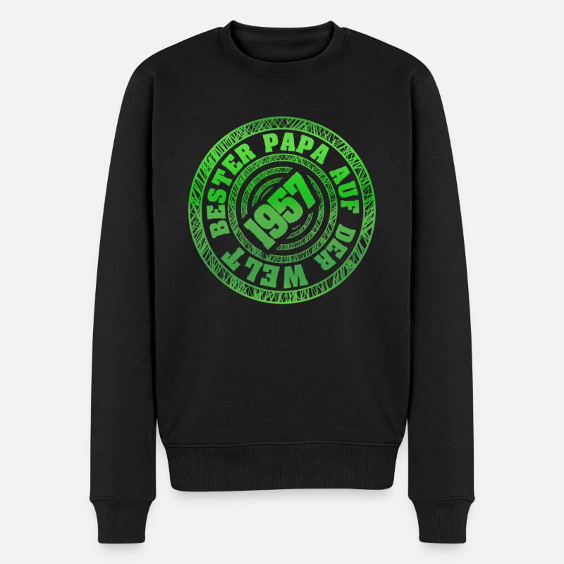 Geboren 1957 - Männer Premium Bio Pullover - Schwarz