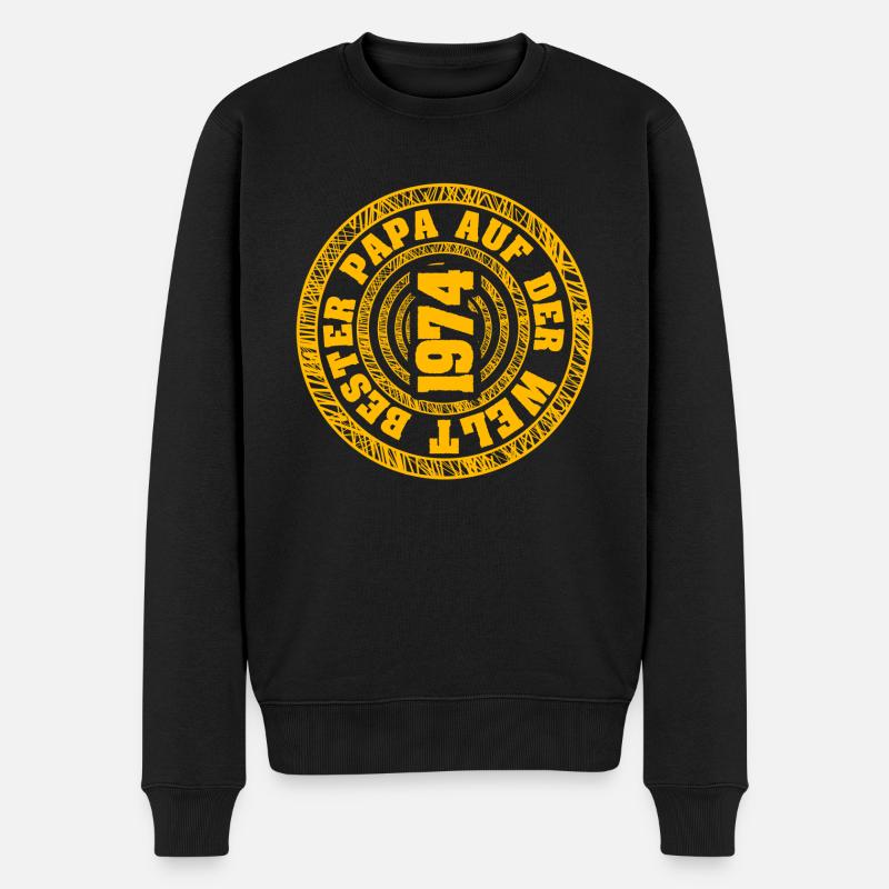 Daddy 1974 - Männer Premium Bio Pullover - Schwarz