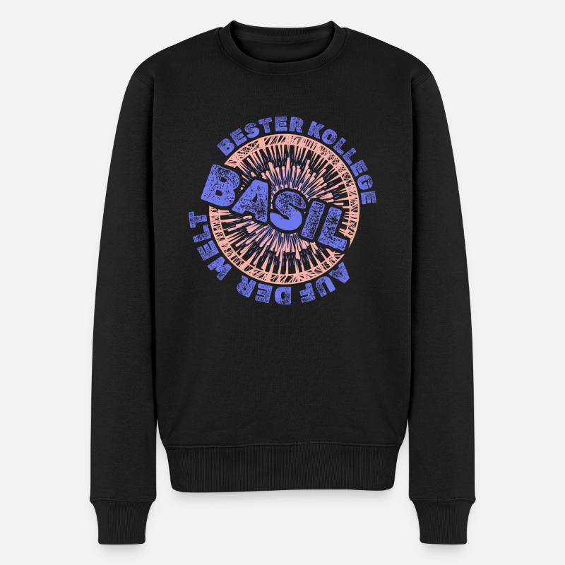Mitarbeiter Basil - Männer Premium Bio Pullover - Schwarz