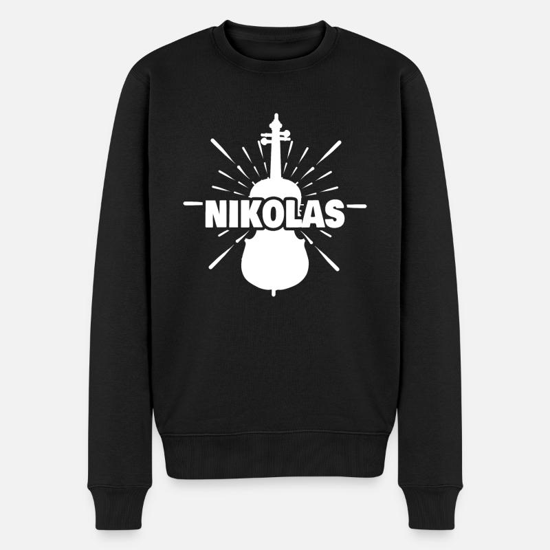 Geschenk für Nikolas - Männer Premium Bio Pullover - Schwarz