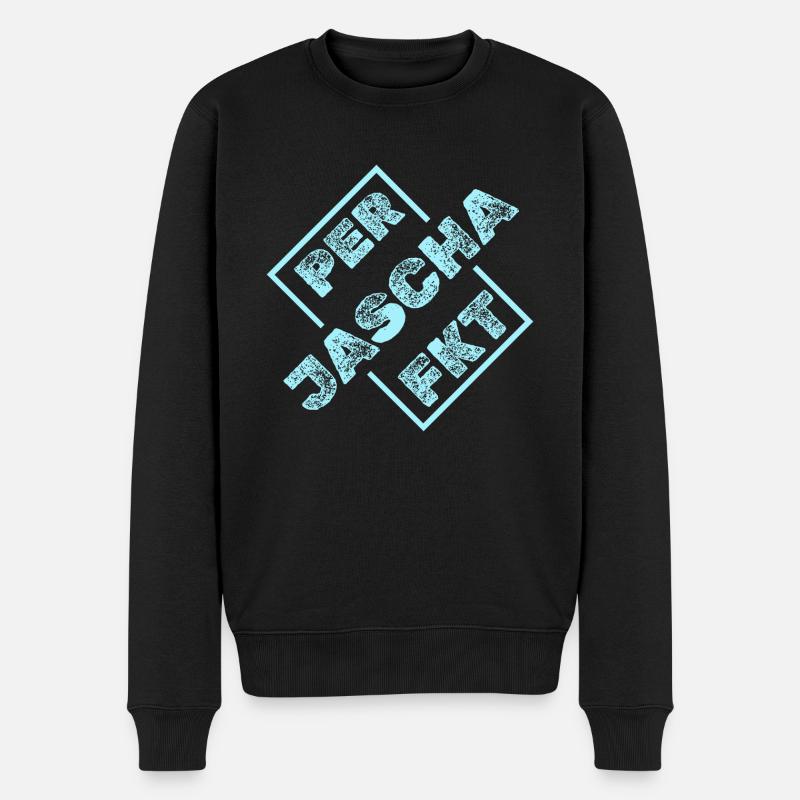 Perfekt Jascha - Männer Premium Bio Pullover - Schwarz