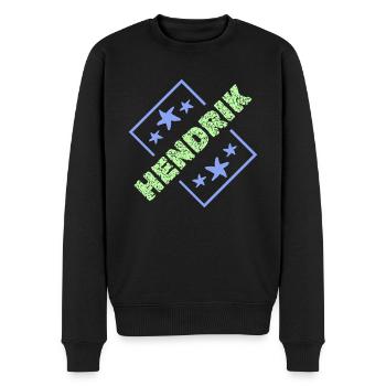 Prénom pour Hendrik Nom de garçon Anniversaire - Pull Premium bio Homme - noir - Devant - Nico (187cm)