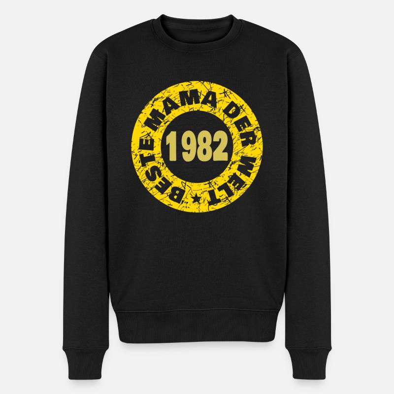Witzig 1982 - Männer Premium Bio Pullover - Schwarz