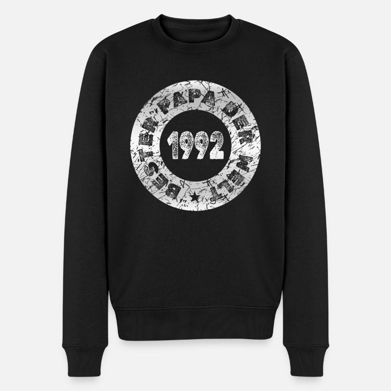 Papa 1992 - Männer Premium Bio Pullover - Schwarz