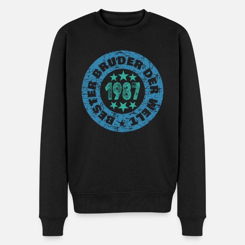 1987 - Männer Premium Bio Pullover - Schwarz